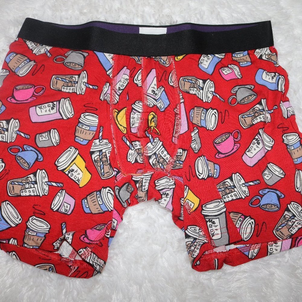 MeUndies mens boxer briefs coffee print size medium new NWOT